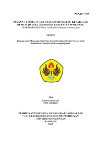 PERANAN LEMBAGA ADAT DALAM MENGATASI KENAKALAN 
 REMAJA DI DESA LEBAKSIUH KABUPATEN SUMEDANG 
 (Studi Deskriftif di Desa Lebaksiuh kabupaten Sumedang)