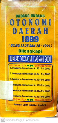 Undag-undang Otonomi Daerah 1999