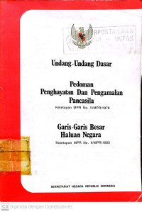 Undang-Undang Dasar : Pedoman Penghayatan dan Pengamalan Pancasila