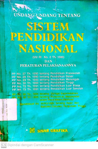 Undang-Undang Tentang Sistem Pendidikan Nasional