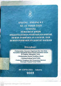 Undang-Undang RI No. 12 Tahun 2003