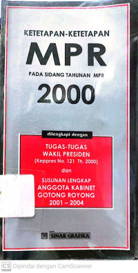 Ketetapan-Ketetapan MPR : Pada Sidang Tahunan MPR 2000