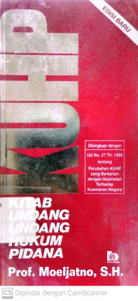 KUHP : Dilengkapi UU No. 27 Th. 1999