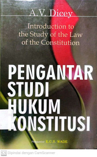 Pengantar Studi Hukum Konstitusi