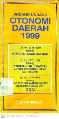 Undang-Undang Otonomi Daerah 1999