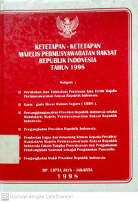 Ketetapan-Ketetapan MPR Republik Indonesia Tahun 1998