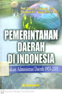 Pemerintah Daerah Daerah Di Indonesia : Hukum Administrasi daerah 1903-2001