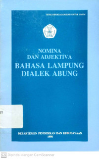 Nomina dan Adjektiva : Bahasa Lampung Dialek Abung