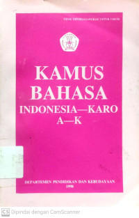 Kamus Bahasa Indonesia-Karo A-K