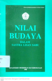 Nilai Budaya dalam Sastra Lisan Sabu