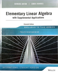 Elementary Linier Algebra: with Supplemental Aplications